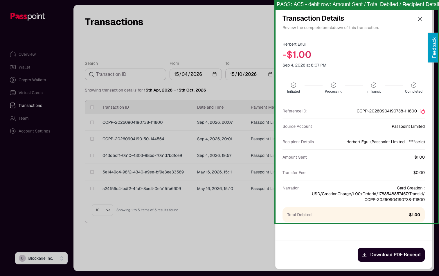 debit wording
